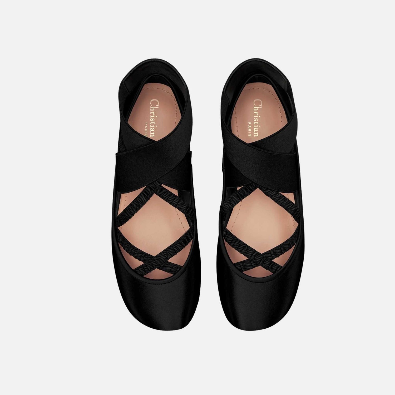 Shade Ballet Flat In Satin With Elastic Straps