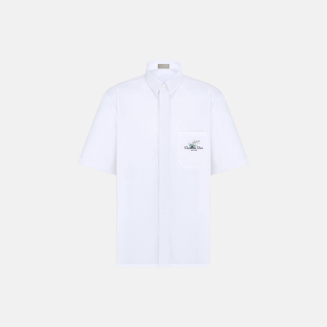 Short Sleeved Shirt With Lily Of The Valley Embroidery
