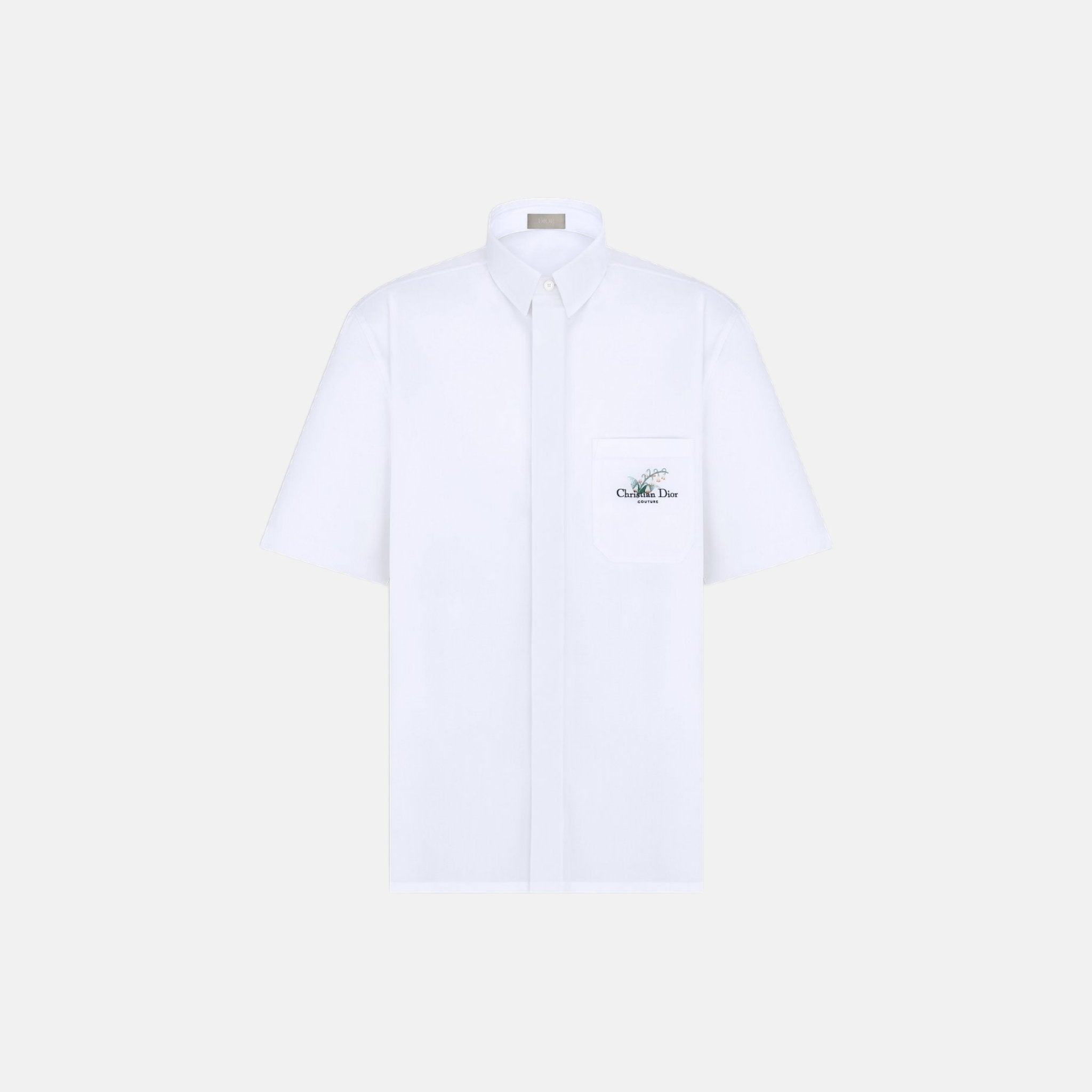 Short Sleeved Shirt With Lily Of The Valley Embroidery