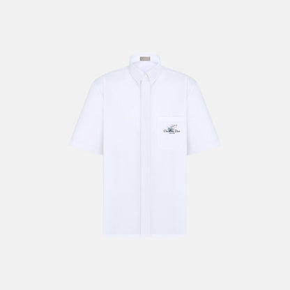 Short Sleeved Shirt With Lily Of The Valley Embroidery