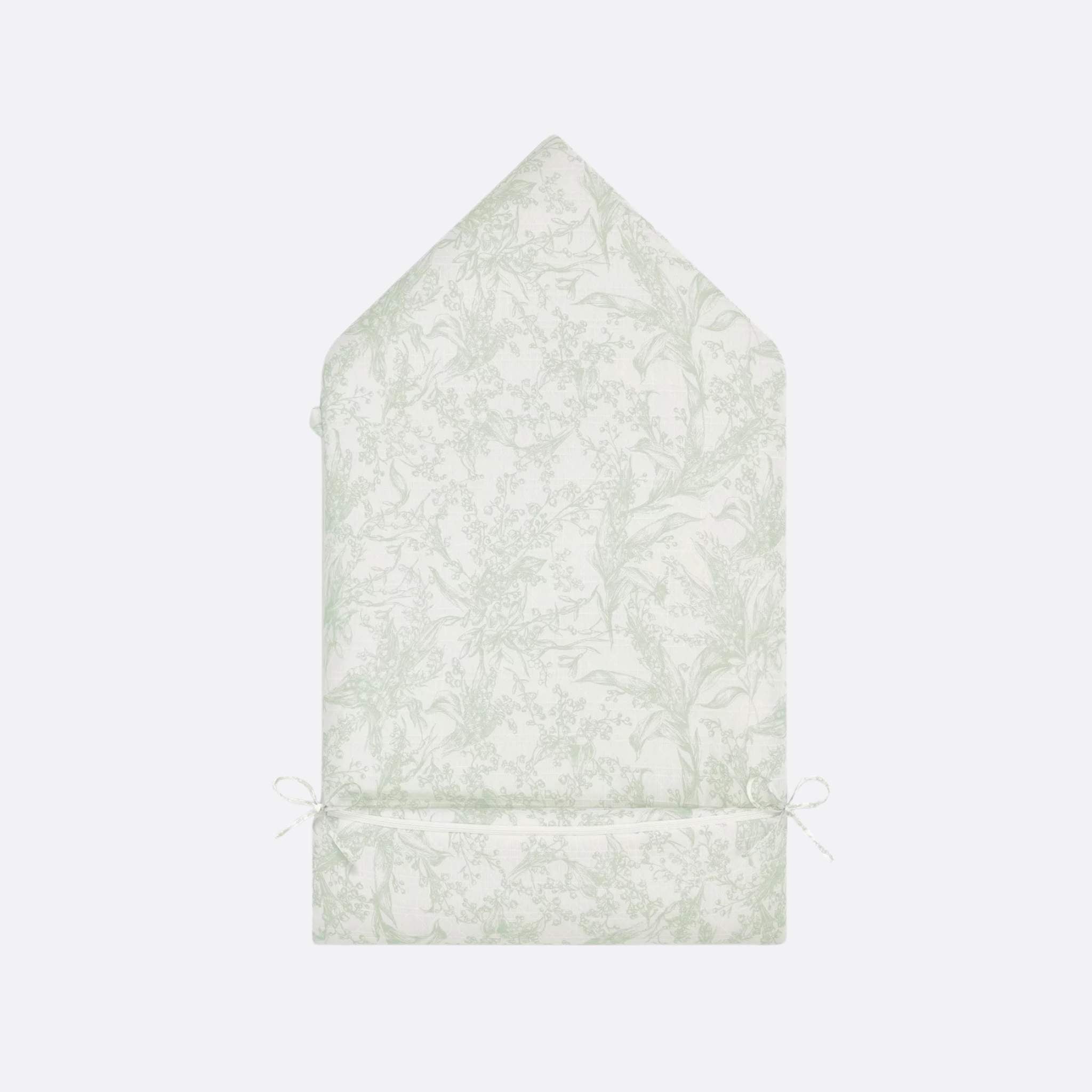 Sleeping Bag Ivory Cotton Voile with Lily of the Valley Print