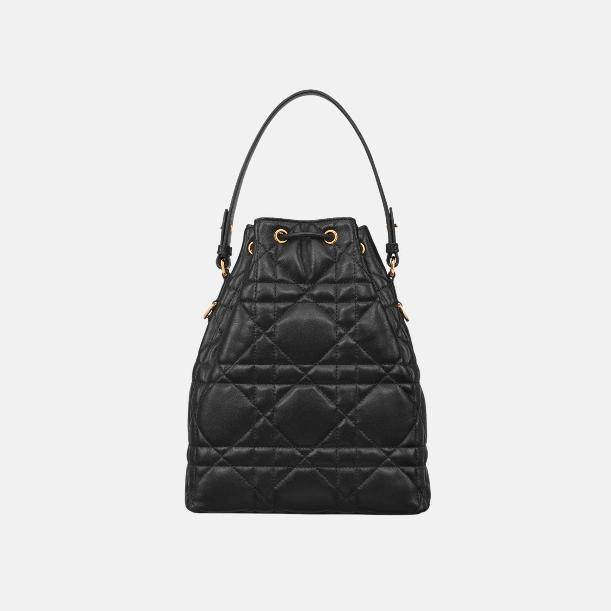 Small Caro Bucket Bag In Macrocannage Lambskin
