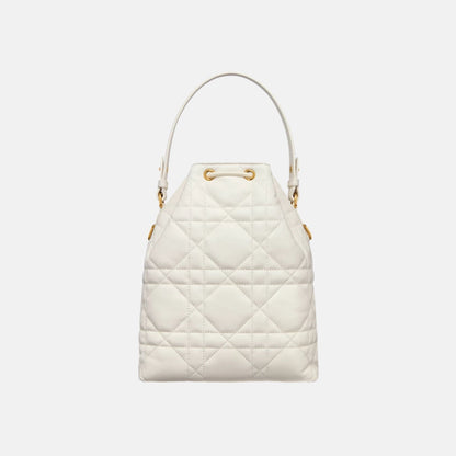 Small Caro Bucket Bag In Macrocannage Lambskin