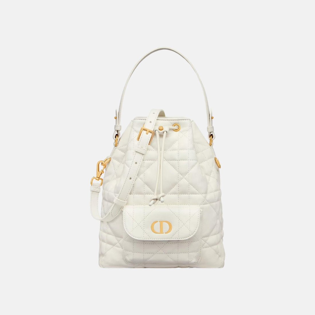 Small Caro Bucket Bag In Macrocannage Lambskin