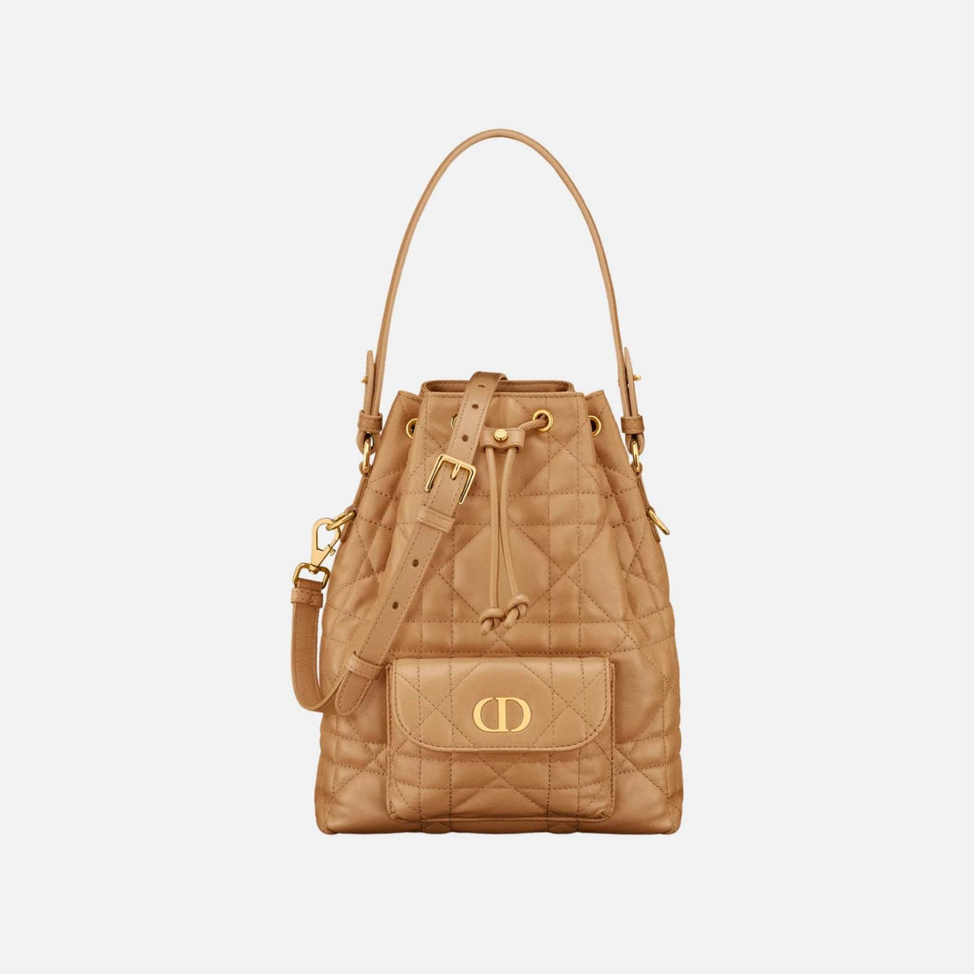 Small Caro Bucket Bag In Macrocannage Lambskin