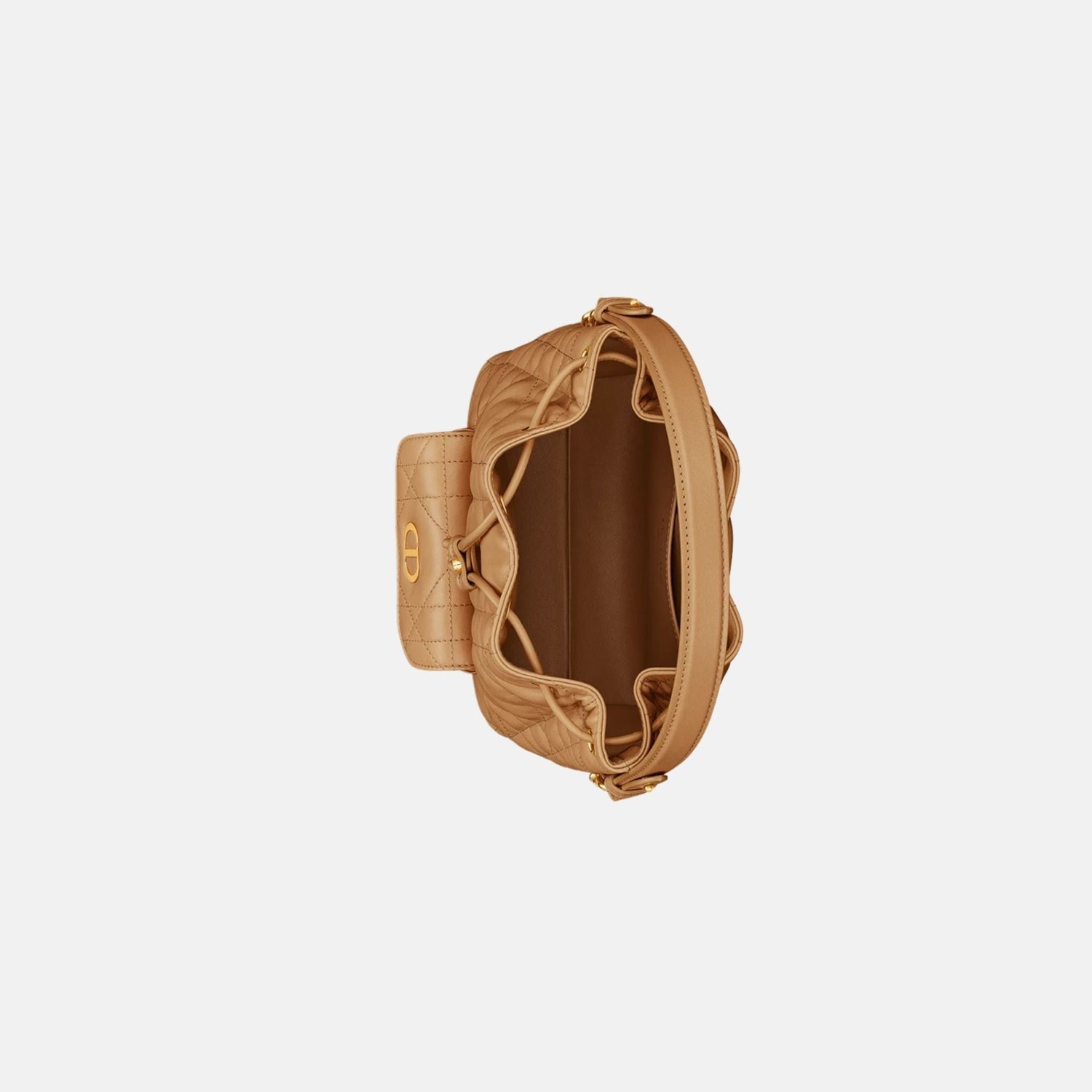 Small Caro Bucket Bag In Macrocannage Lambskin