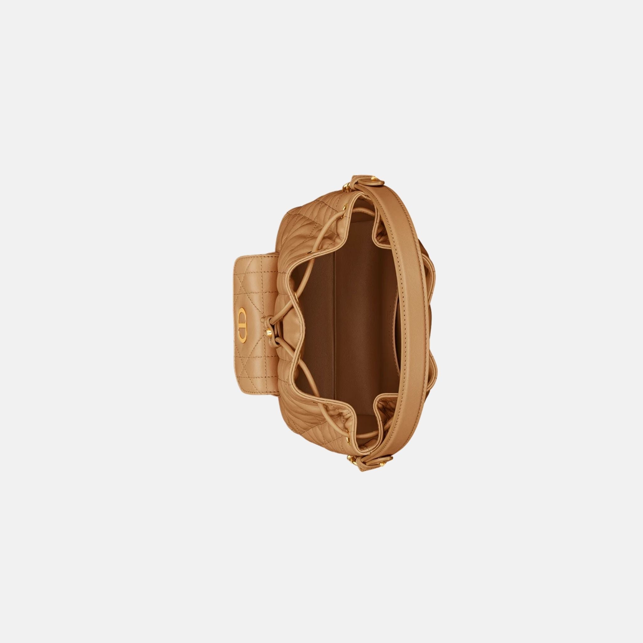 Small Caro Bucket Bag In Macrocannage Lambskin