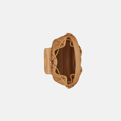 Small Caro Bucket Bag In Macrocannage Lambskin
