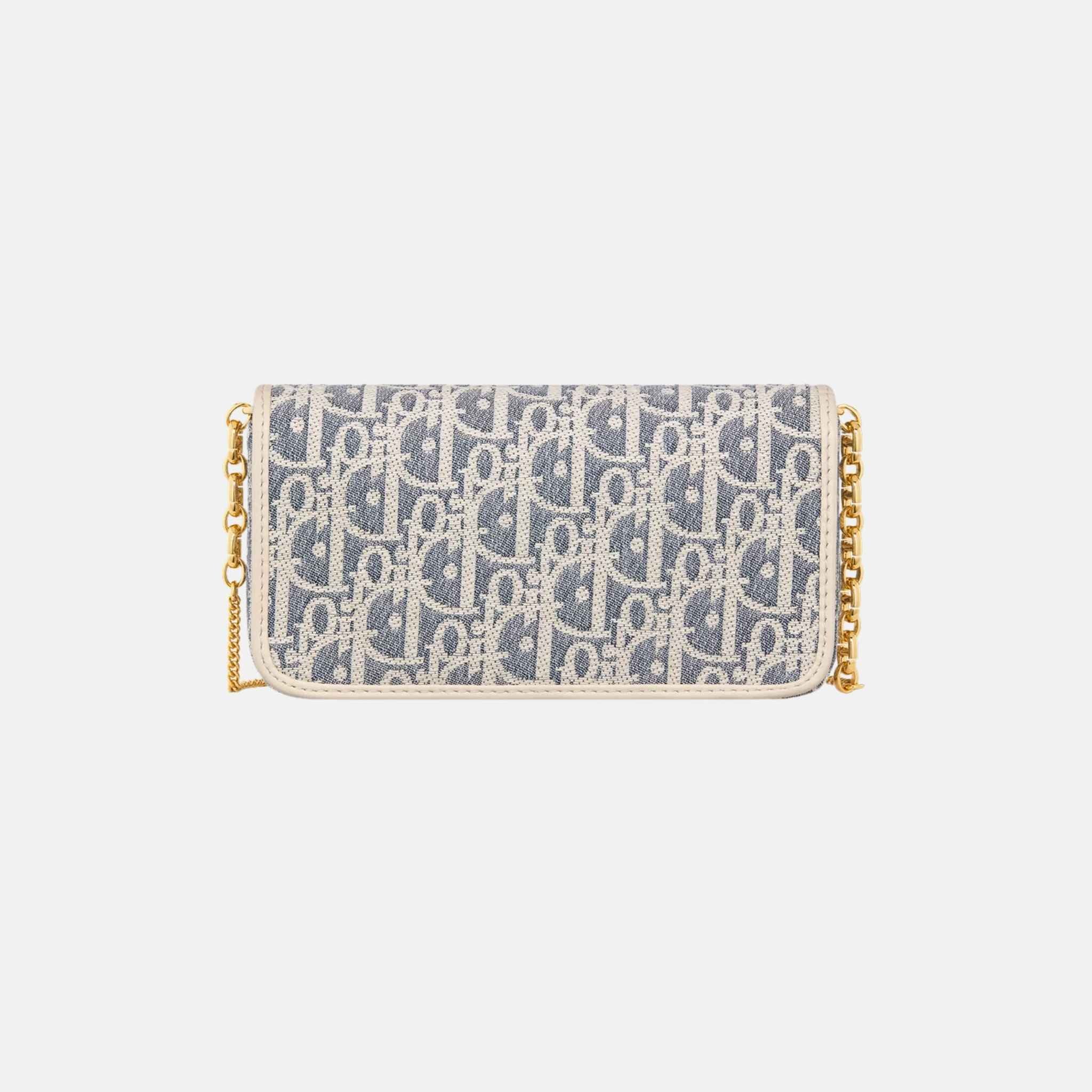 Small Miss Caro Pouch With Chain In Dior Oblique And Calfskin