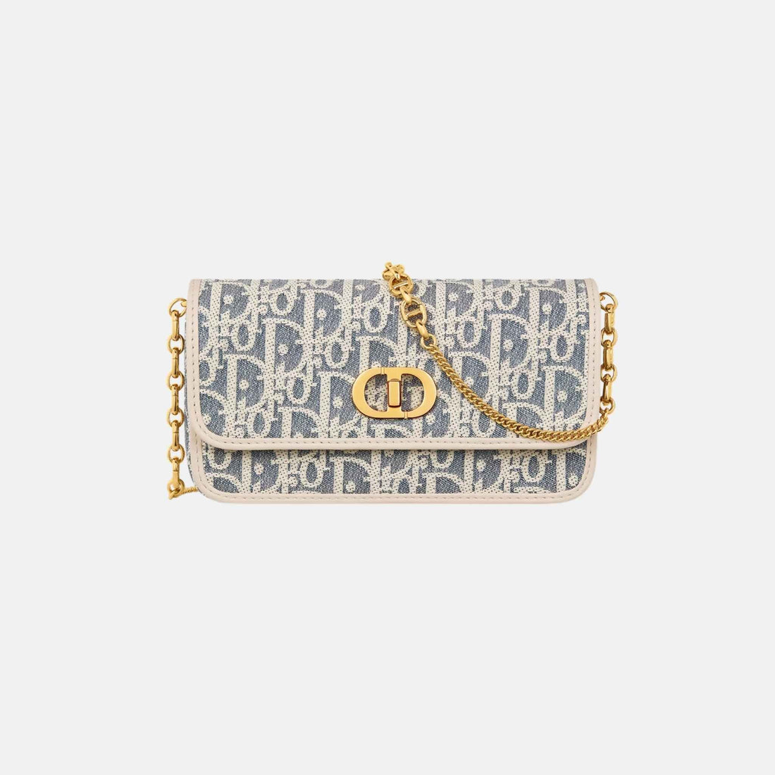 Small Miss Caro Pouch With Chain In Dior Oblique And Calfskin