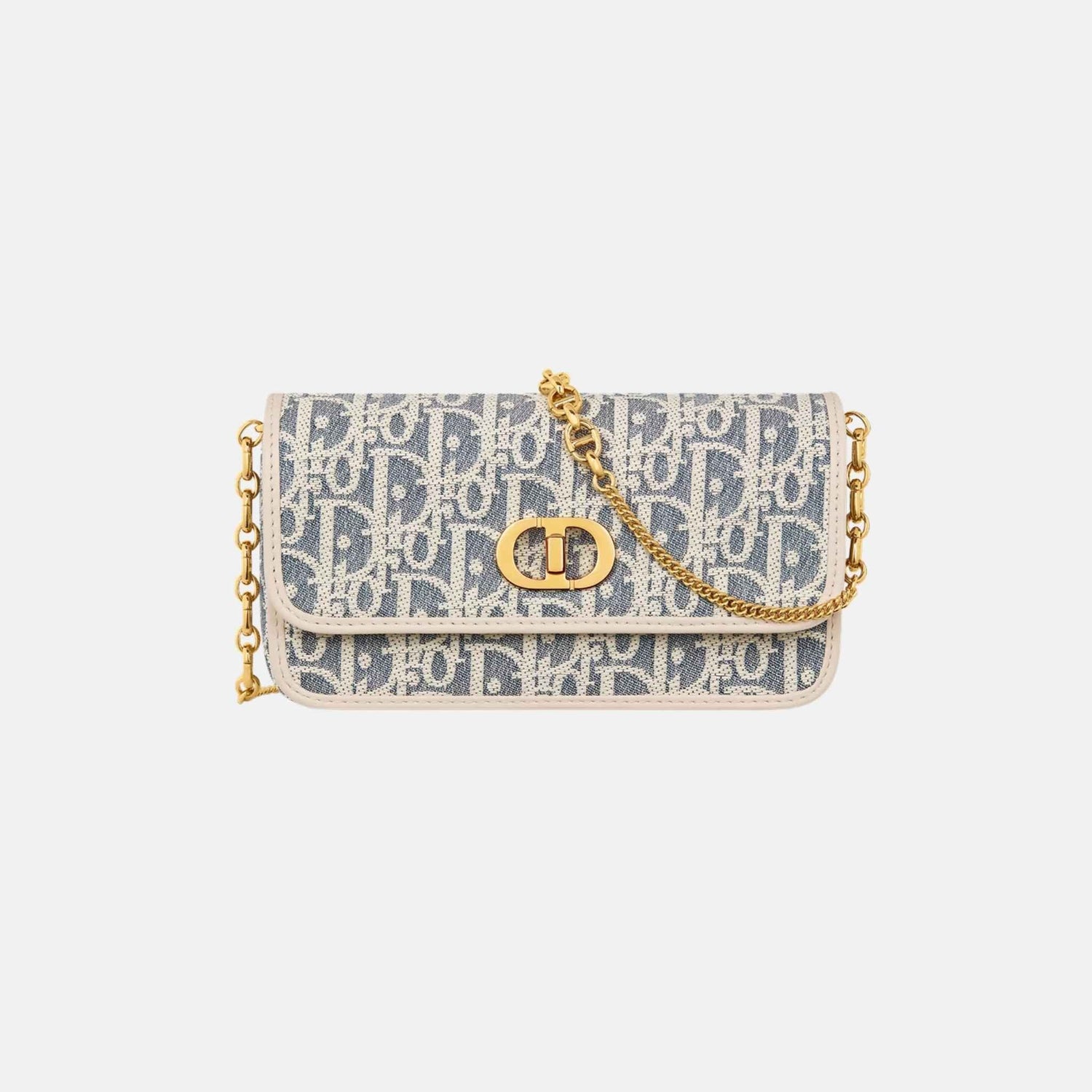 Small Miss Caro Pouch With Chain In Dior Oblique And Calfskin