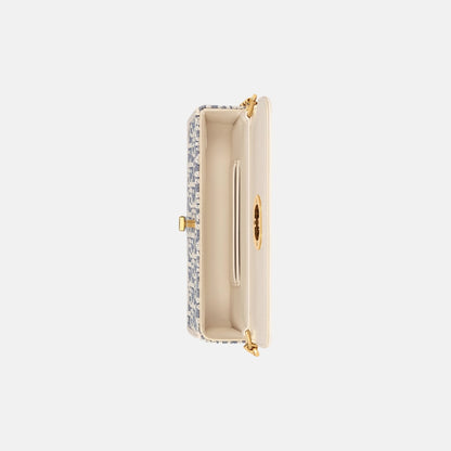 Small Miss Caro Pouch With Chain In Dior Oblique And Calfskin
