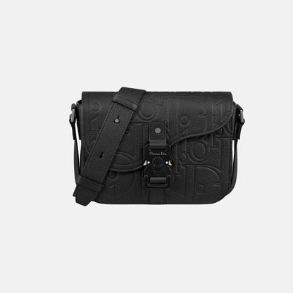Small Saddle Messenger Bag With Flap In Leather And Calfskin