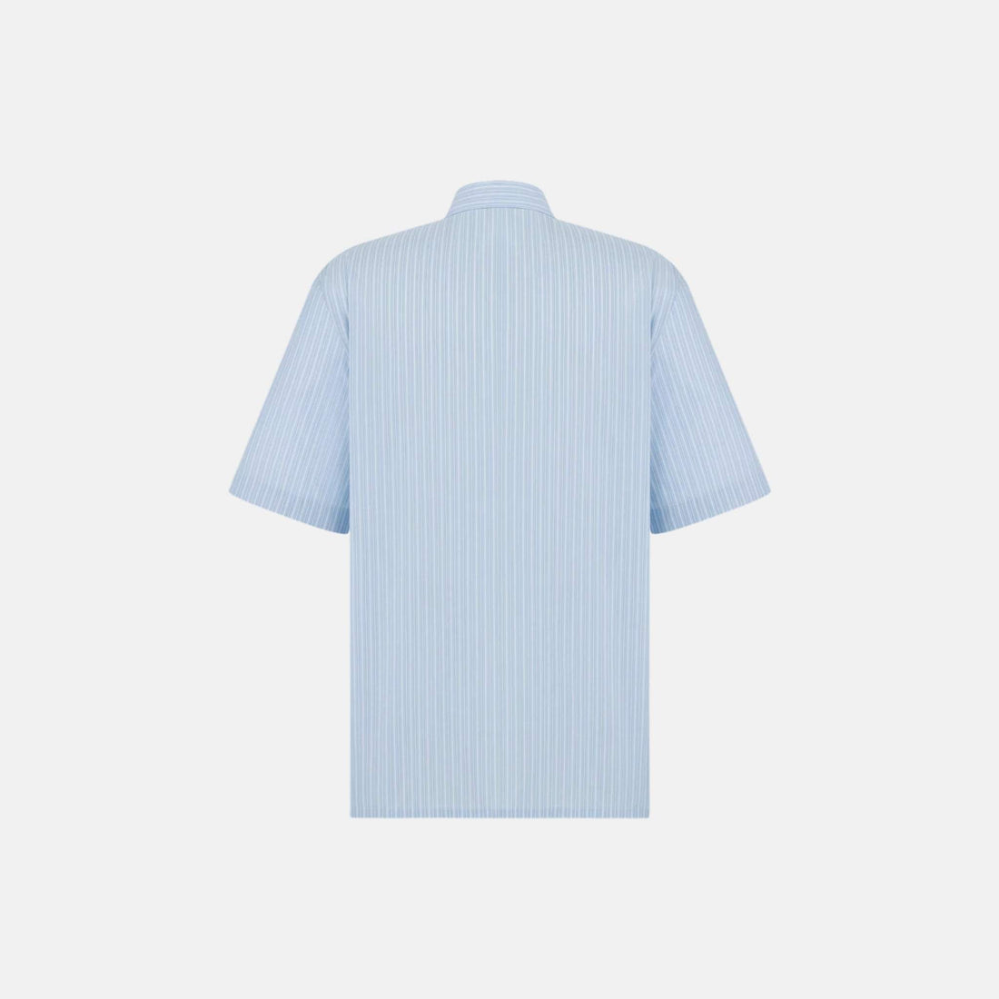 Striped Short Sleeved Shirt With Lily Of The Valley Embroidery