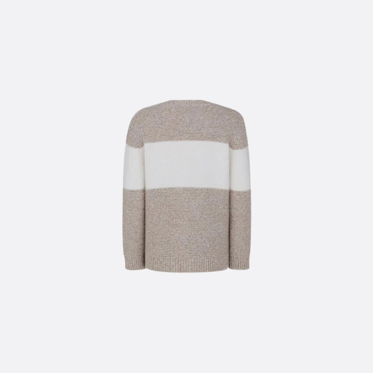 Sweater in Heathered Beige &amp; Ivory Wool Cashmere Knit