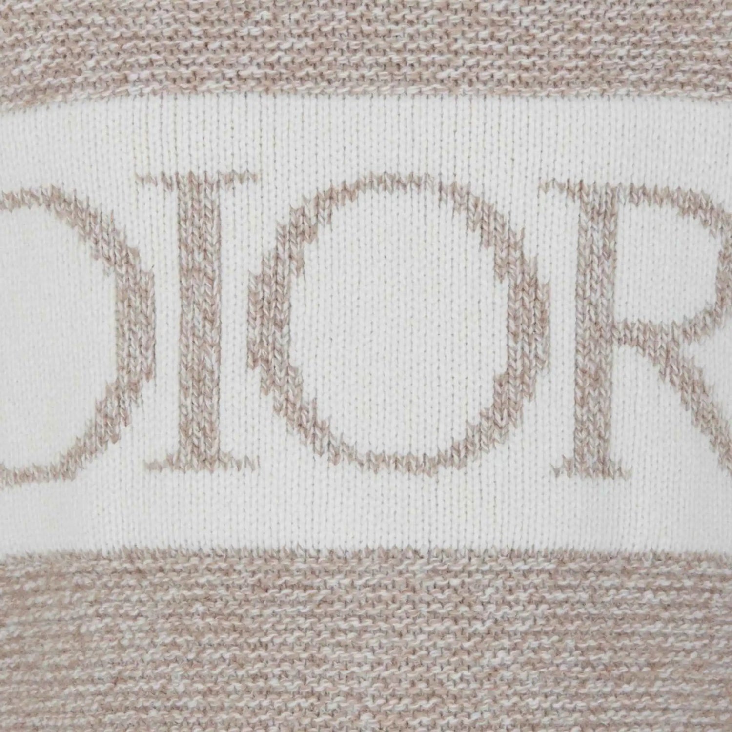Sweater in Heathered Beige &amp; Ivory Wool Cashmere Knit