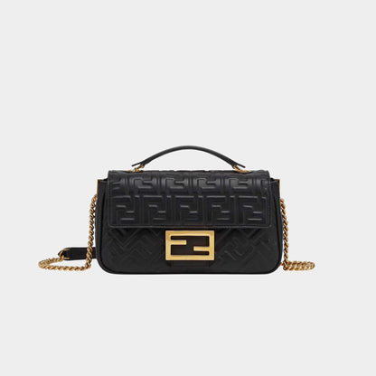 Baguette Chain Midi Nappa Bag With FF Pattern