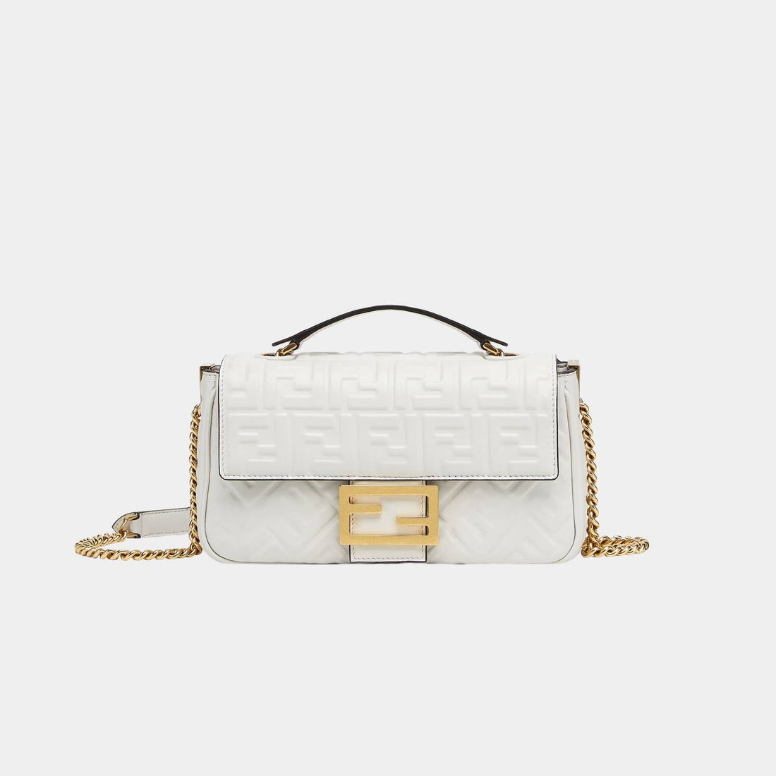 Baguette Chain Midi Nappa Bag With FF Pattern