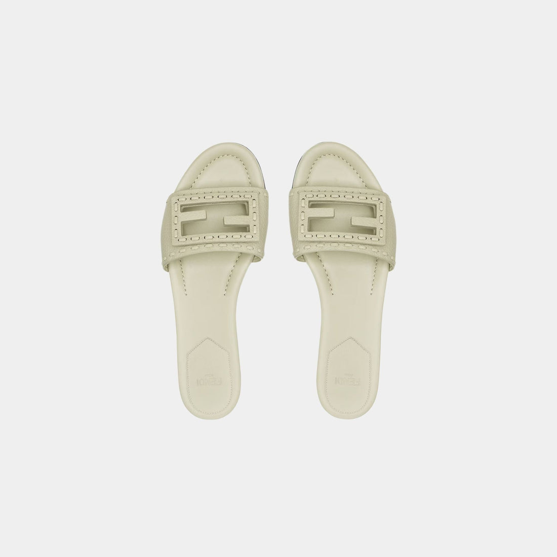Baguette Leather Slides With Macro Selleria Topstitches