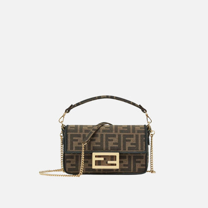 Baguette Mini Bag In Brown Fabric