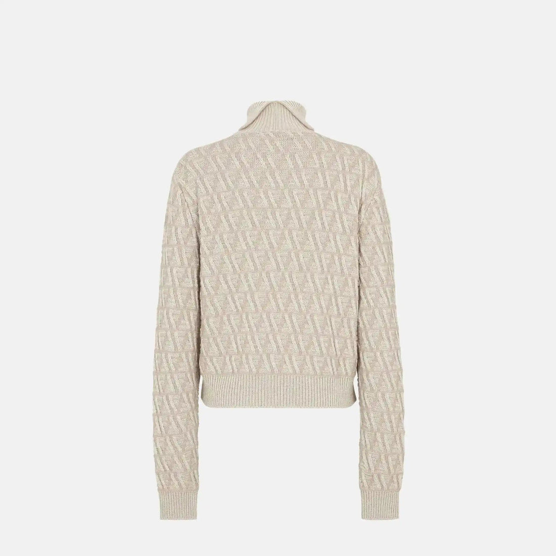 Beige FF Wool And Cashmere Turtleneck Jumper
