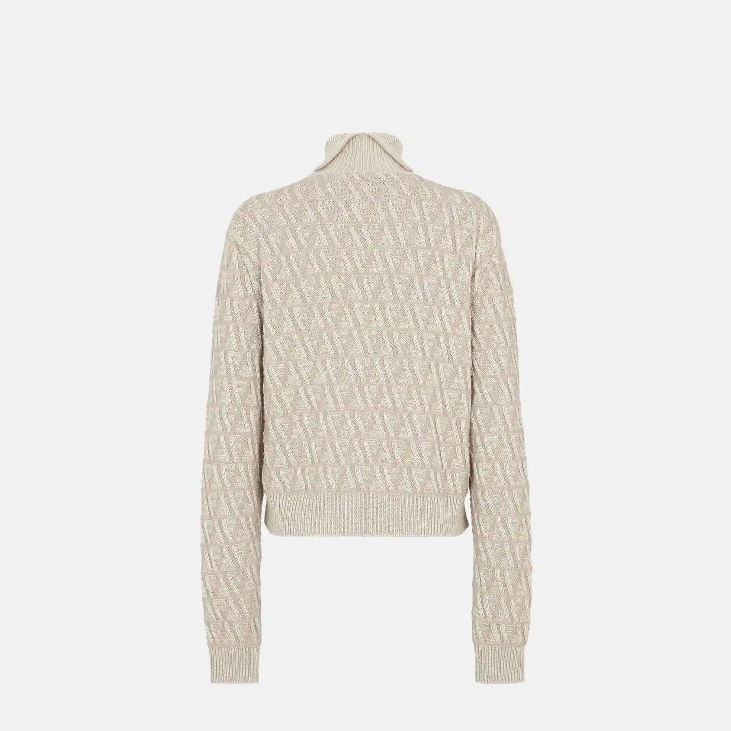 Beige FF Wool And Cashmere Turtleneck Jumper