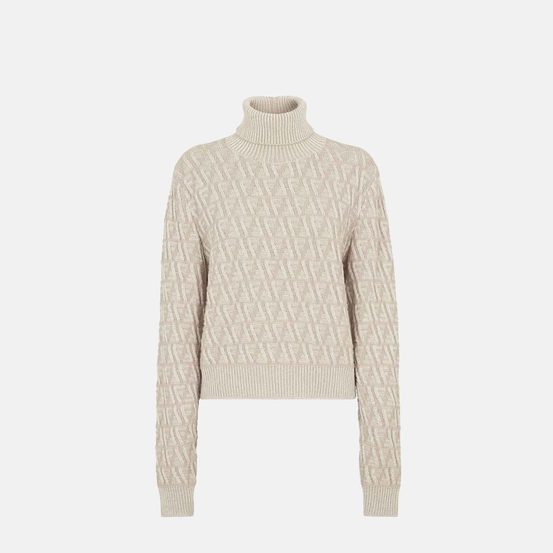 Beige FF Wool And Cashmere Turtleneck Jumper