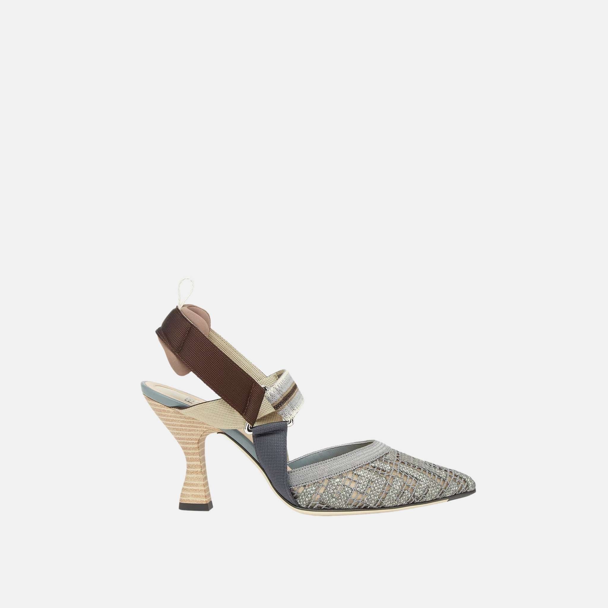 Colibri High Heeled Slingbacks In Embroidery