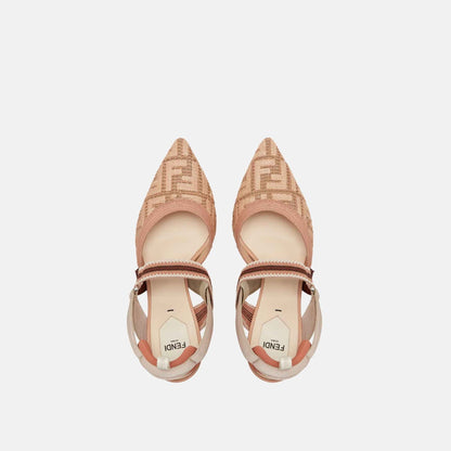 Colibri High Heeled Slingbacks In Embroidery
