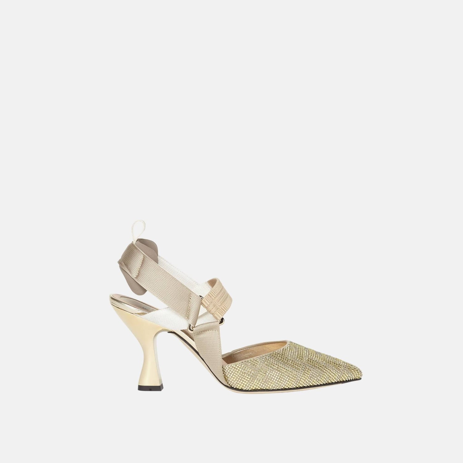 Colibri High Heeled Slingbacks In Rhinestone