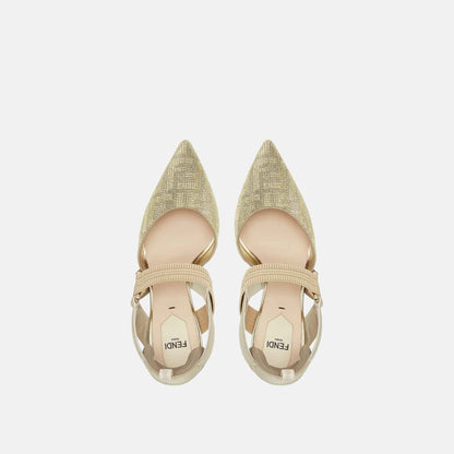 Colibri High Heeled Slingbacks In Rhinestone