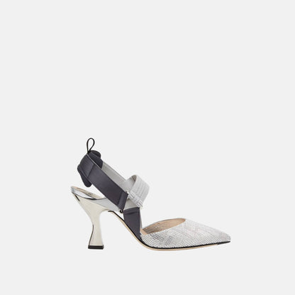 Colibri High Heeled Slingbacks In Rhinestone