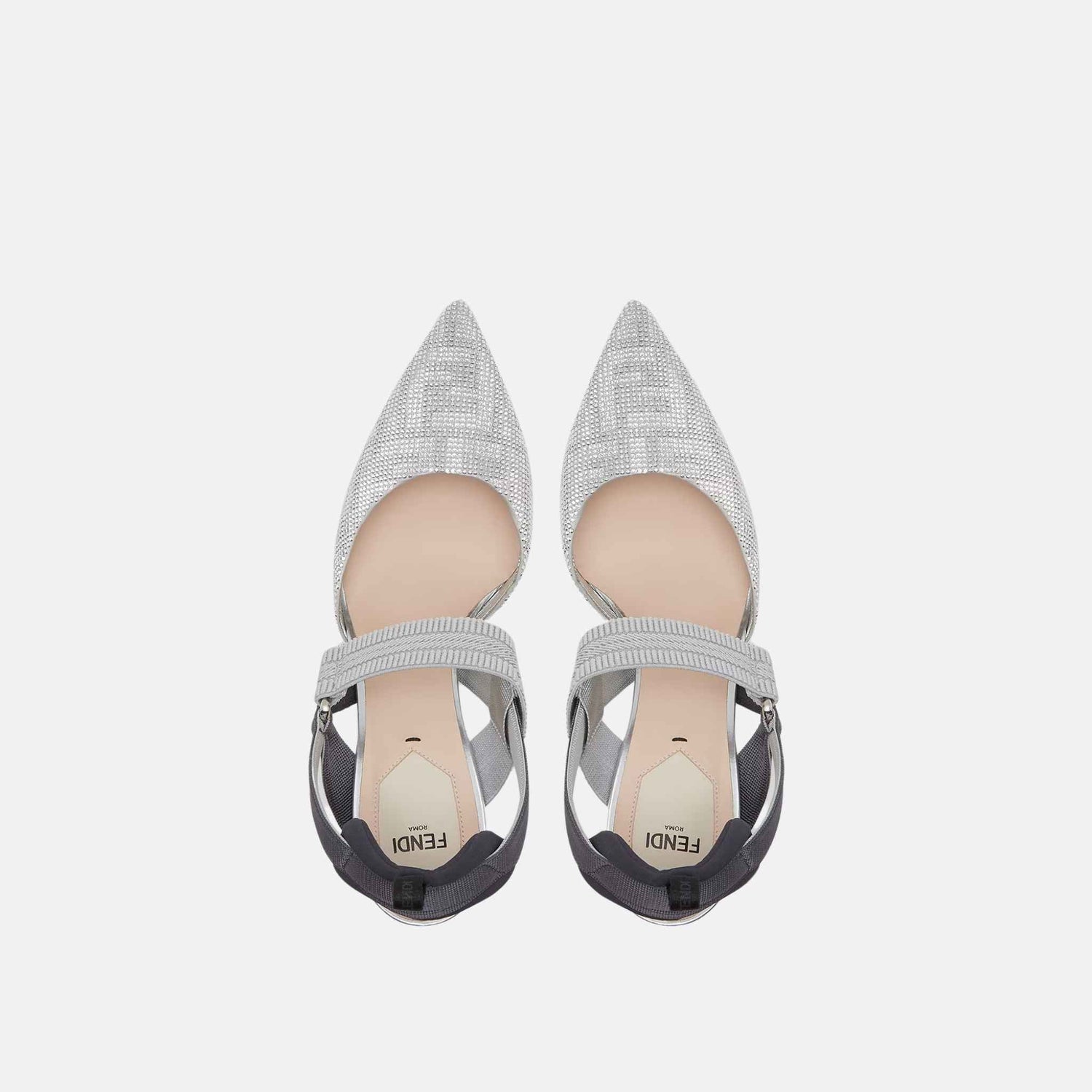 Colibri High Heeled Slingbacks In Rhinestone