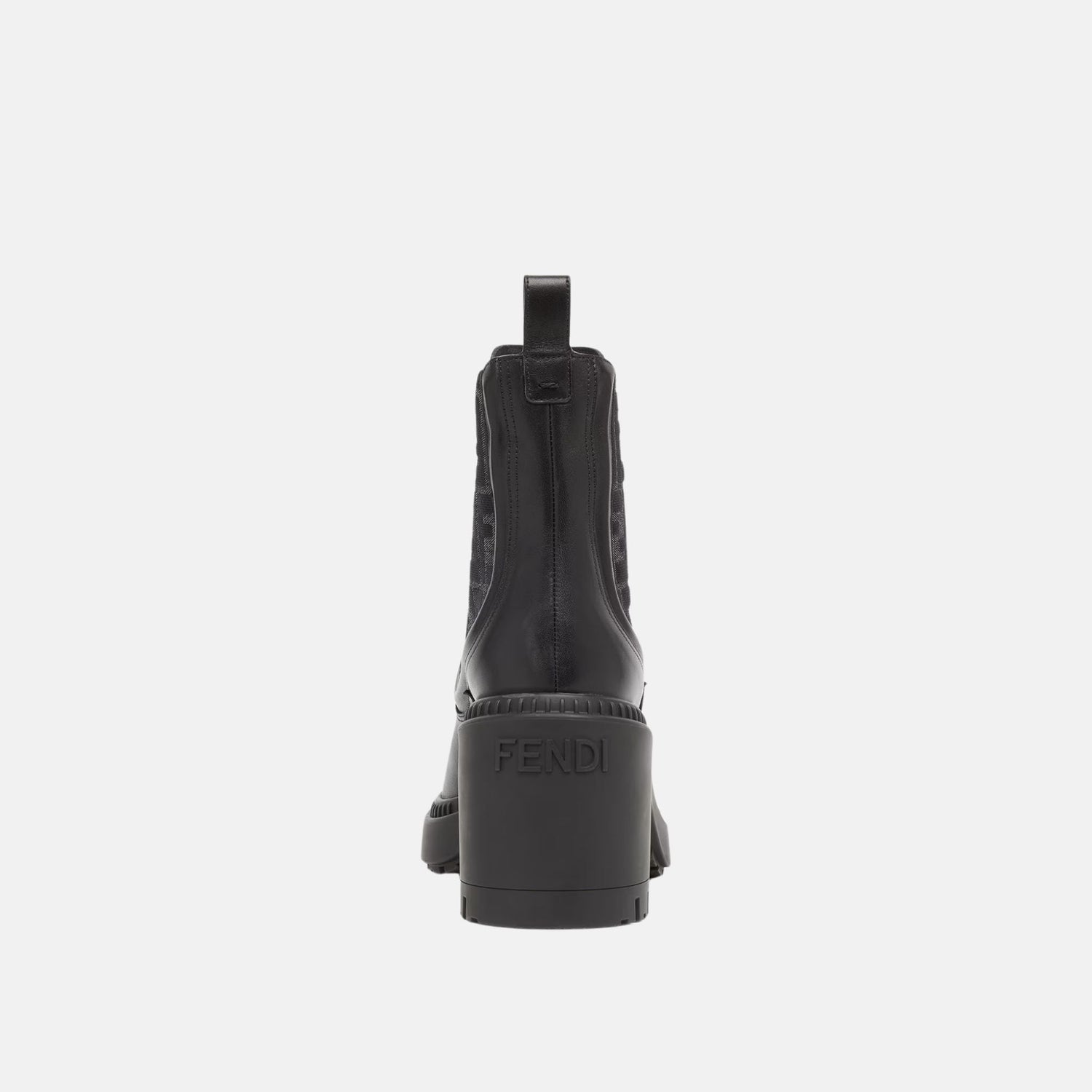 Domino Biker Boots In Black Grey FF Stretch Fabric Leather