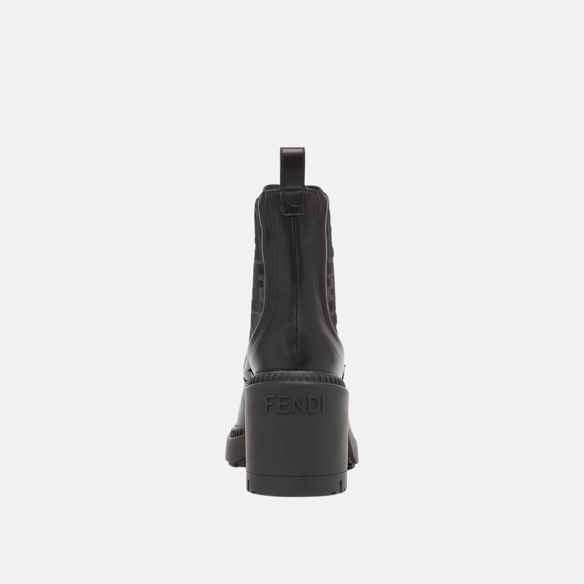 Domino Biker Boots In Black Grey FF Stretch Fabric Leather