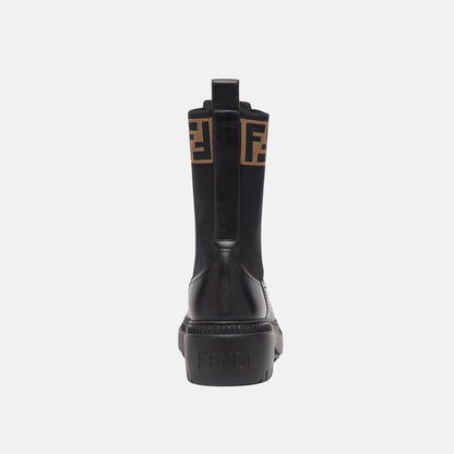 Domino Biker Boots In Black Leather
