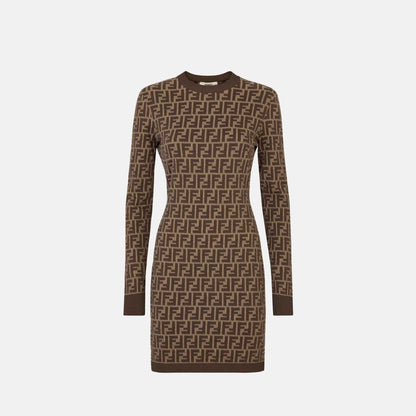 Dress In Brown FF Cotton Short