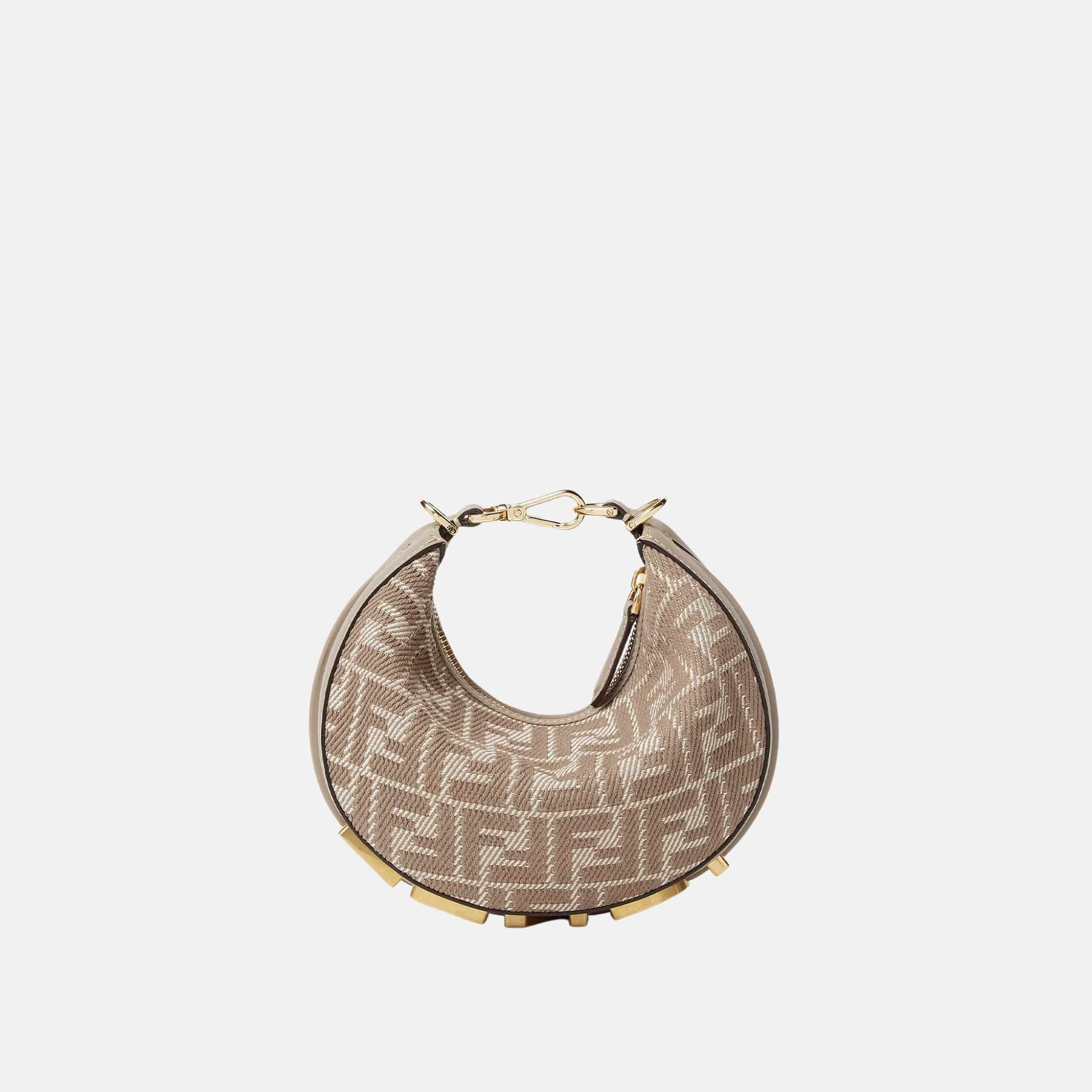 Fendigraphy Mini Bag In Denim Effect FF Jacquard