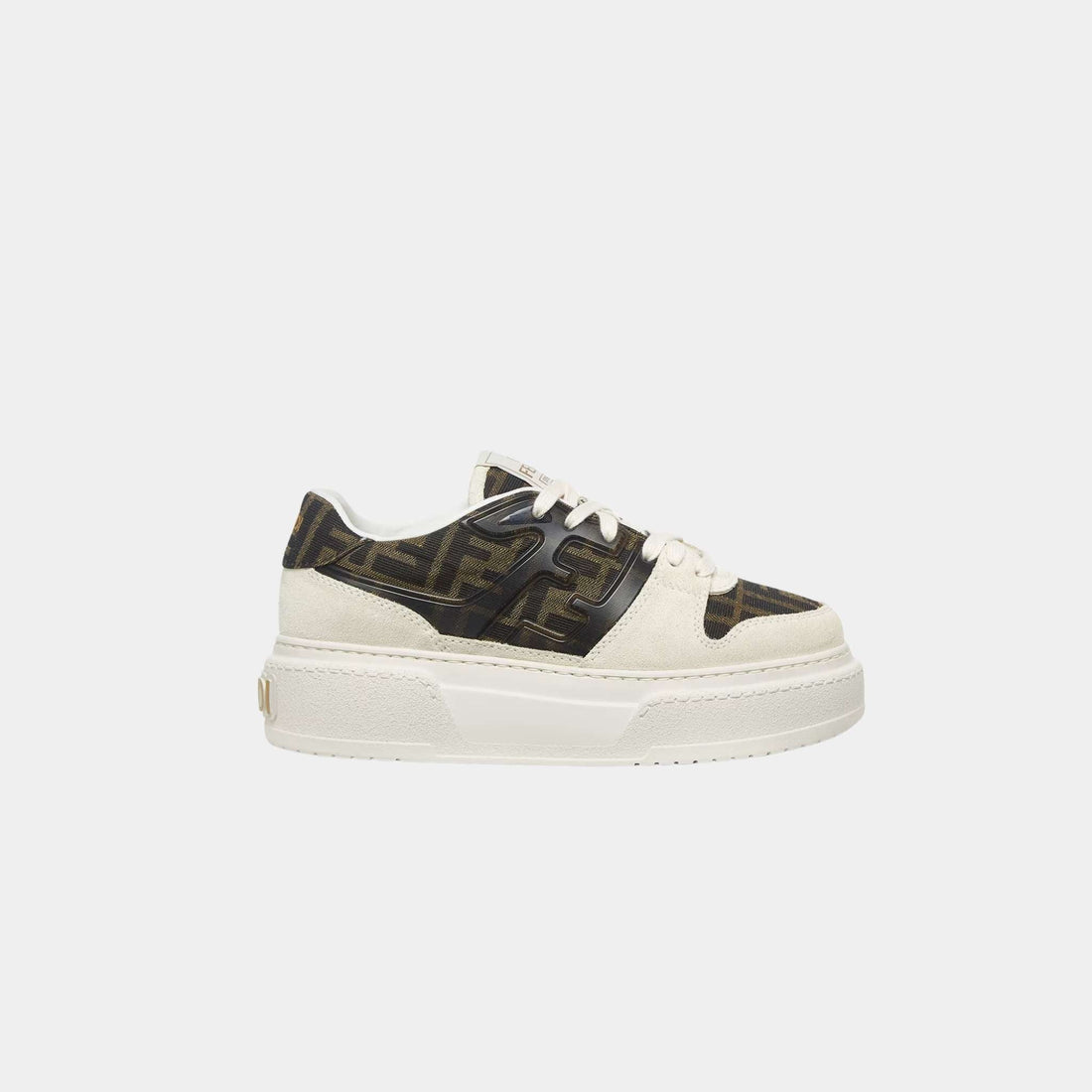 Match Canvas And White Suede Platform Low-Tops