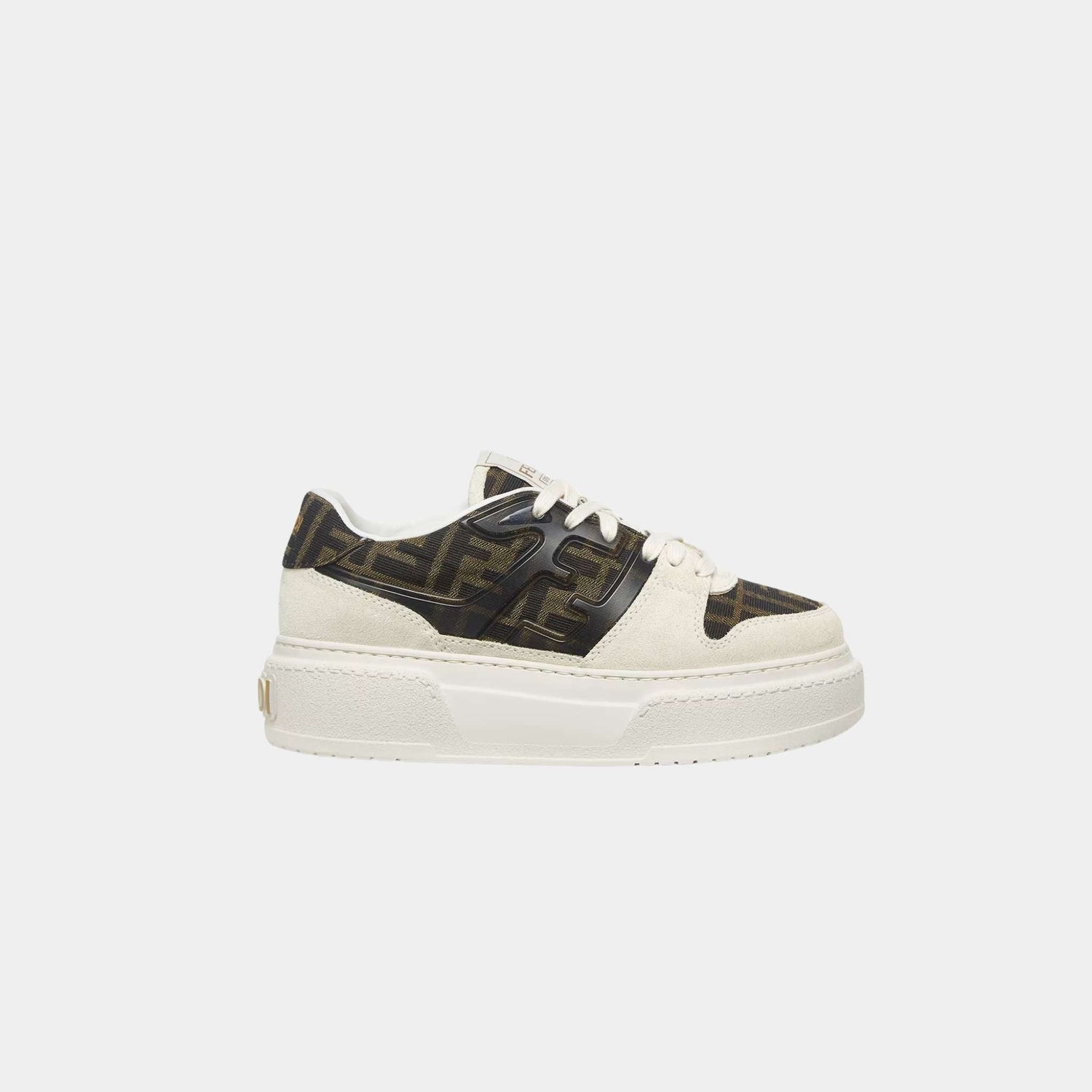 Match Canvas And White Suede Platform Low-Tops