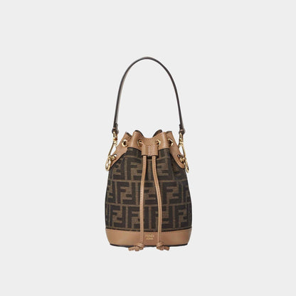 Mon Tresor Brown FF Fabric Mini-Bag