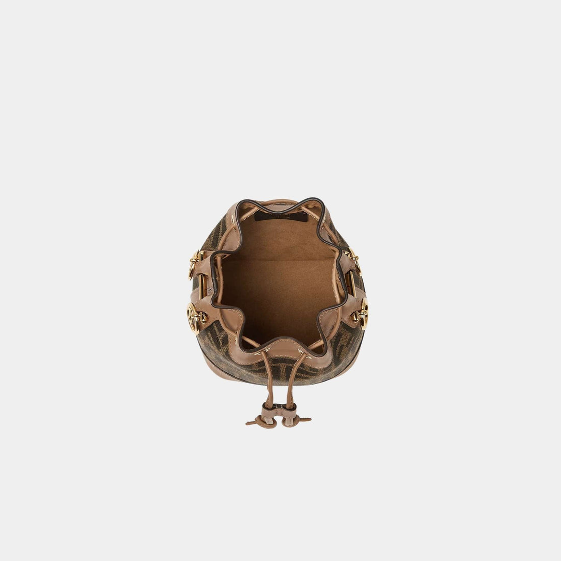 Mon Tresor Brown FF Fabric Mini-Bag