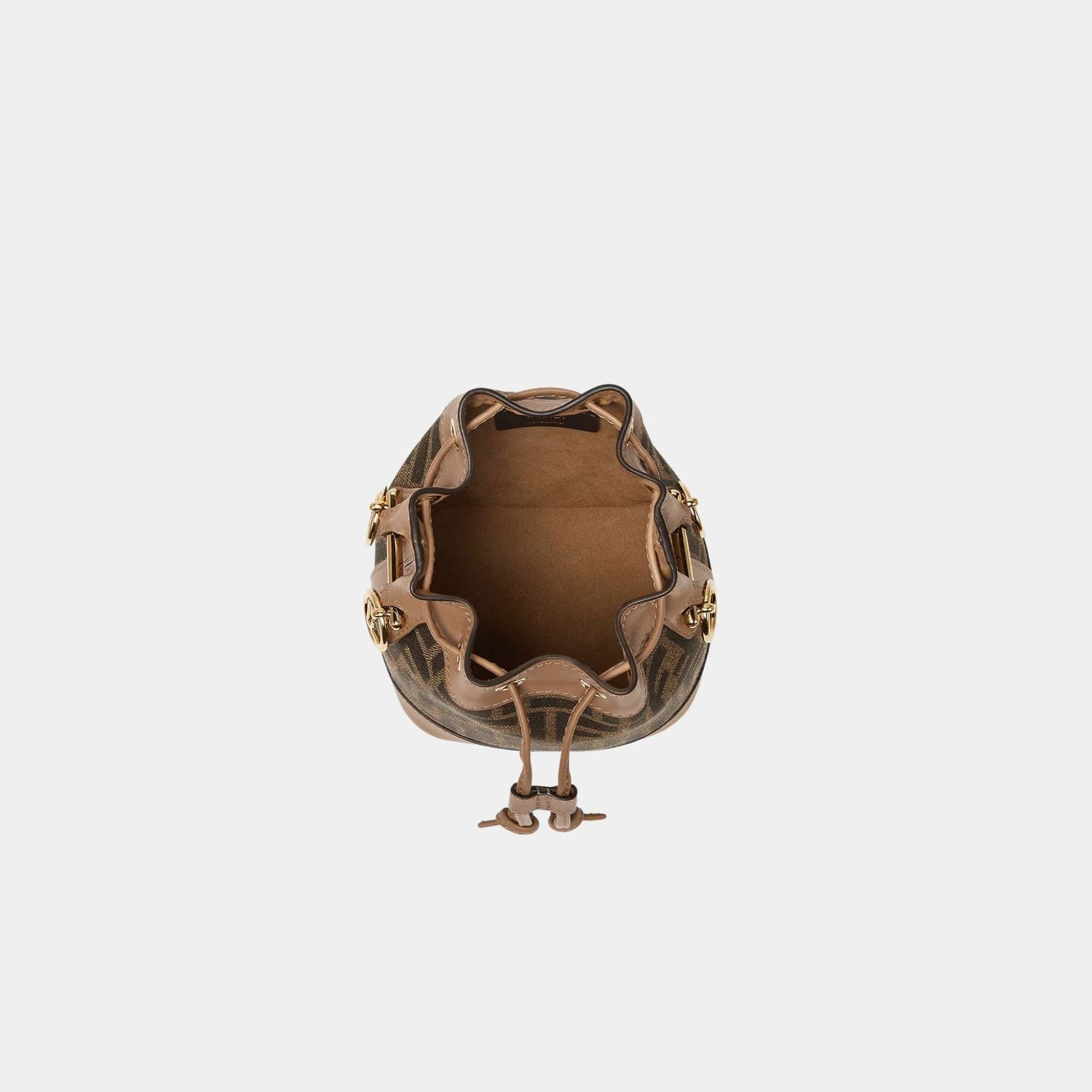 Mon Tresor Brown FF Fabric Mini-Bag