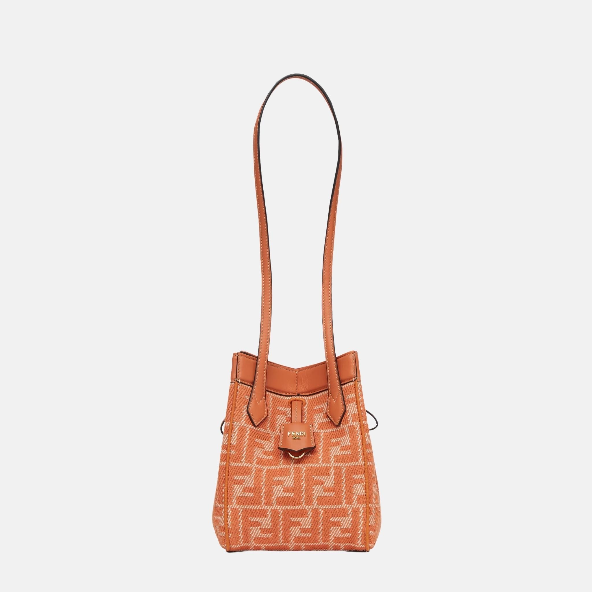 Origami Mini Bag In Denim Effect FF Jacquard