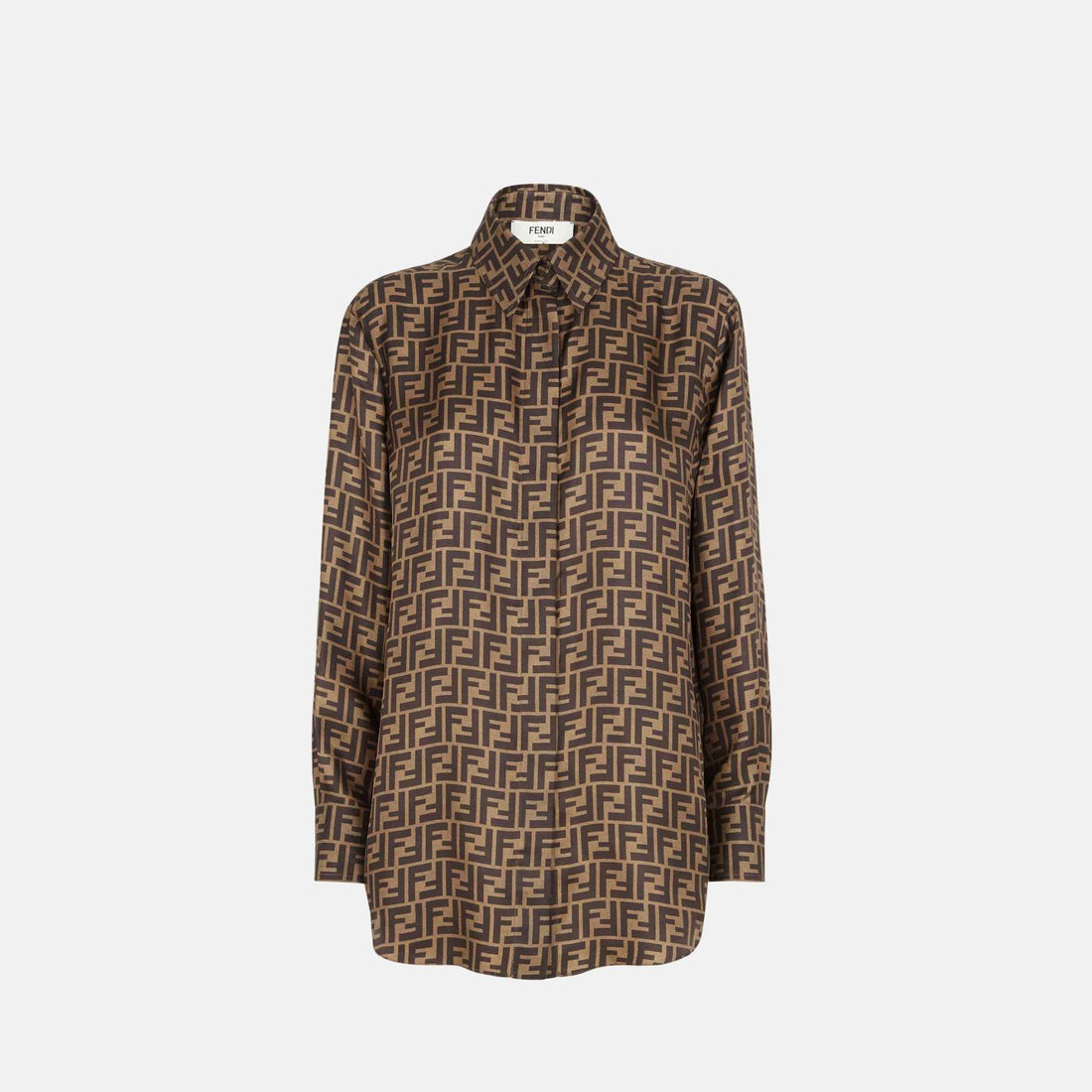 Shirt In Brown FF Silk