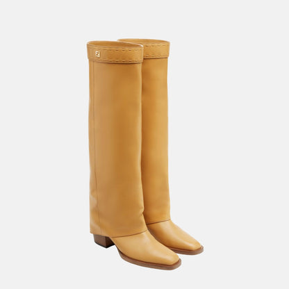 Fendi Show High Heeled Boots In Leather