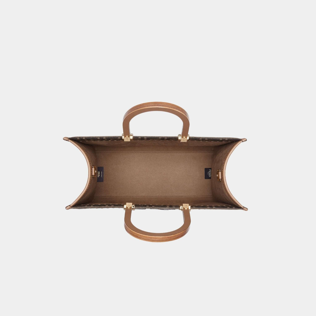 Sunshine Medium Brown FF Jacquard Fabric Shopping Bag