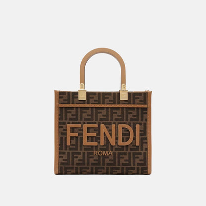 Sunshine Small Bag In Brown FF Jacquard Fabric