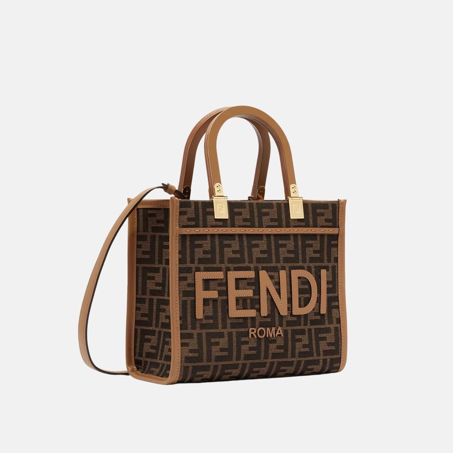 Sunshine Small Bag In Brown FF Jacquard Fabric