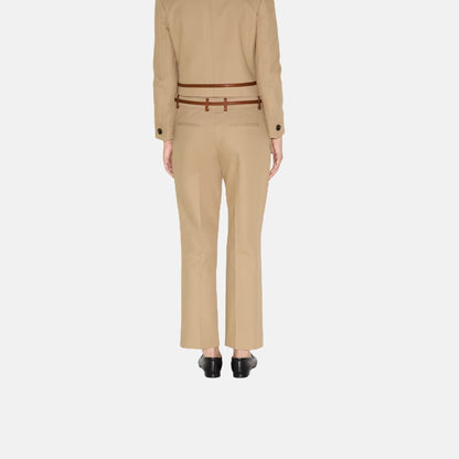 Cotton Drill Trousers With Horsebit